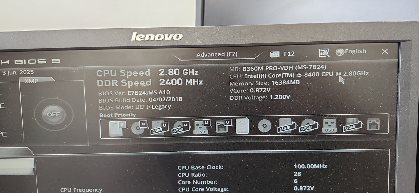 *MSI B360M PRO-VDH CORE i5 8400