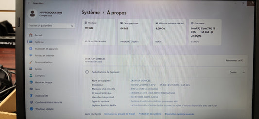 *HP PROBOOK 6550B CORE i5 M460