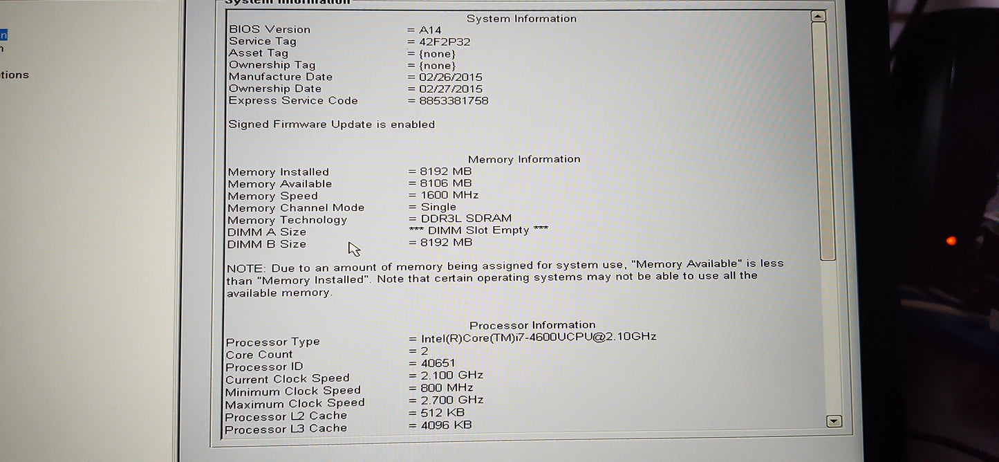 *DELL LATITUDE E7440 CORE i7 4600U