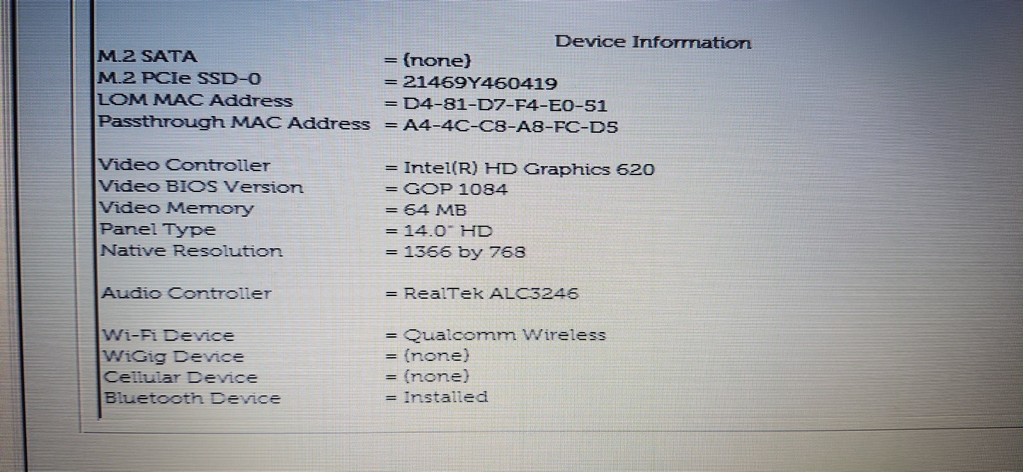 *DELL LATITUDE 7480 CORE i5 7300U(COUVERCLE LEGEREMENT GRADE B REGARDER PHOTOS)