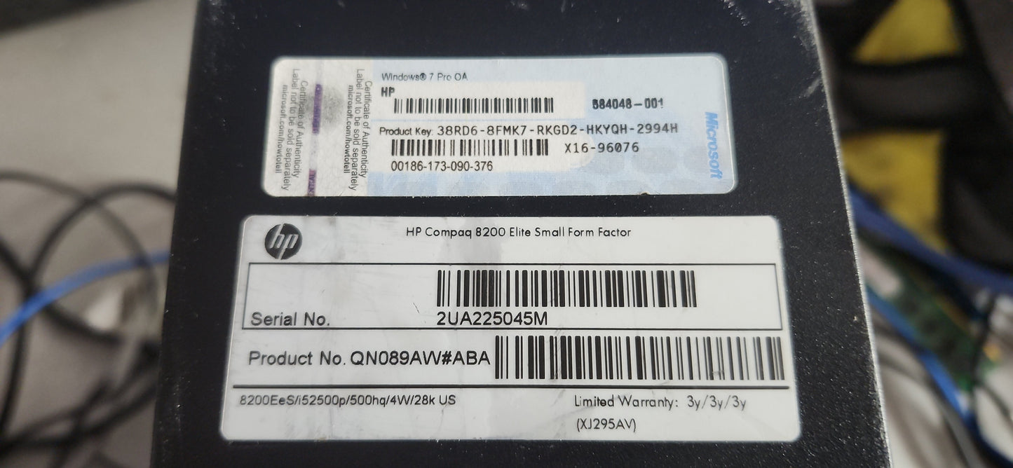*PC DE BUREAU HP COMPAQ 8200 ELITE SFF CORE i5 2500