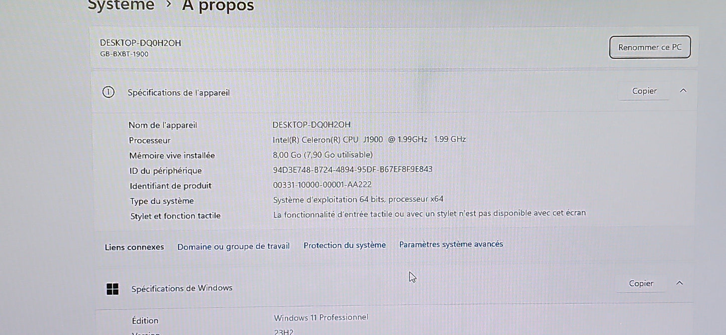 *MINI TOUR GIGABYTE GB BXBT 1900 INTEL CELERON