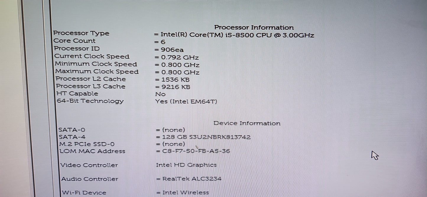 *Dell OptiPlex 7070 Micro CORE i5 8500