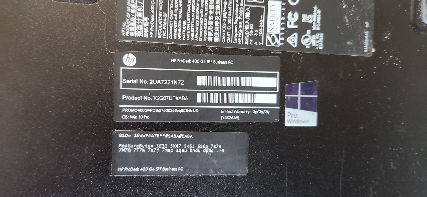 *PC DE BUREAU HP PRODESK G4 CORE i5 7500 SFF