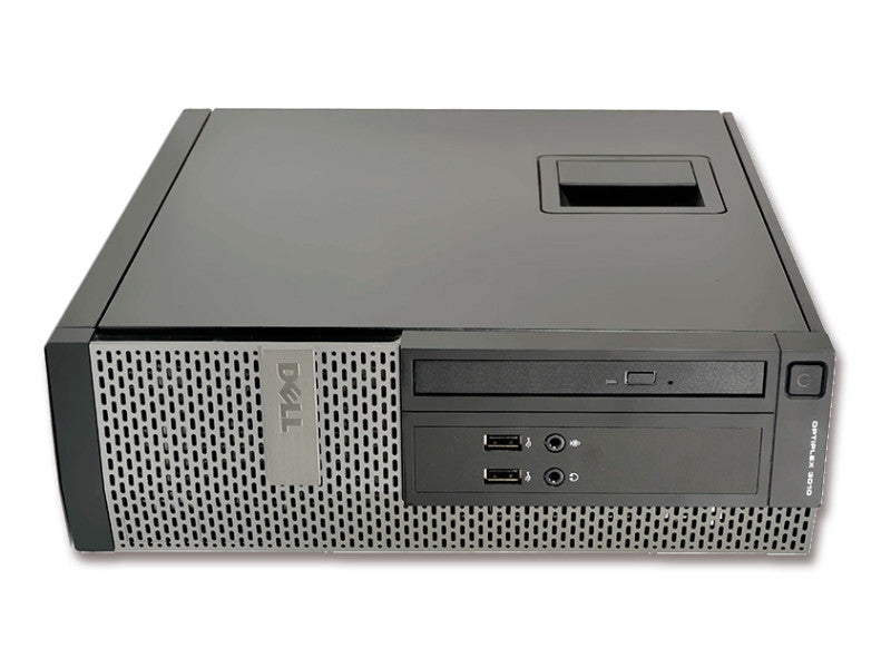 Dell OptiPlex 3010 SFF — vue trois-quarts avec graveur DVD et ports façade USB + Audio