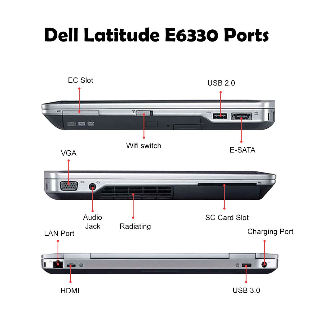DELL LATITUDE E6330 — Core i7-3520M • 8 Go DDR3 • 256 Go SSD • Windows 11 Pro