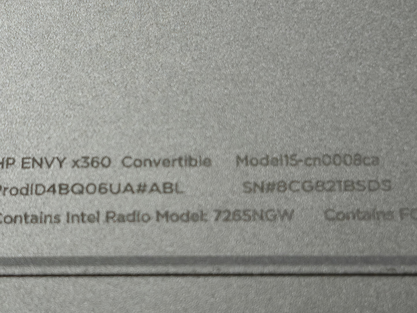 *HP ENVY x360 convertible model 15-cn0008ca CORE i5 8250U