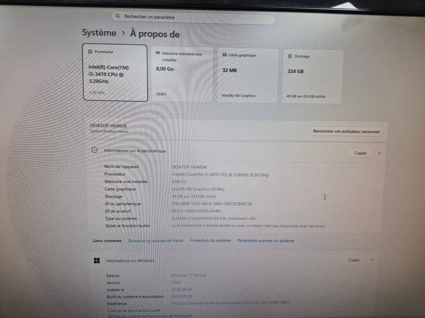 Tour Générique ASUS P8H61-M LE CSM — Core i5-3570 — 8 Go DDR3 — 240 Go SSD — Windows 11 Famille