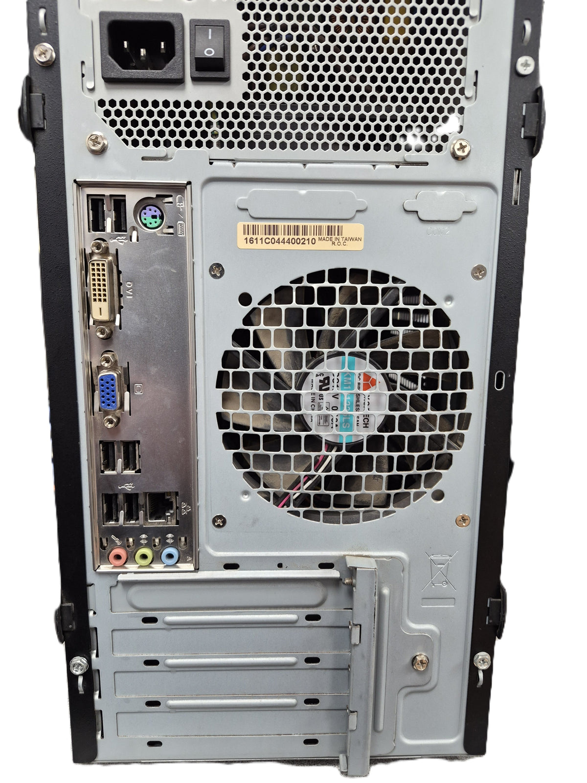 Tour ASUS P8H61-M LE CSM — panneau arrière DVI + VGA + USB + Ethernet