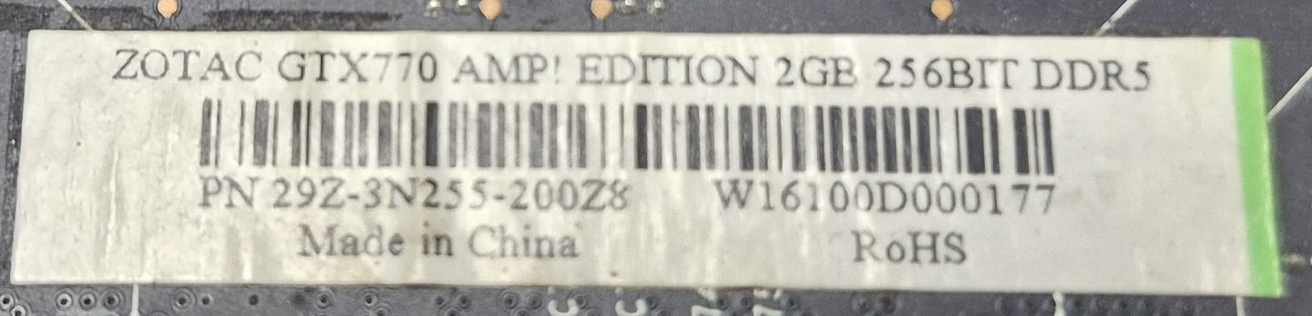 ZOTAC NVIDIA GeForce GTX 770 — 2 Go GDDR5 — PCIe x16 — 2x DVI / HDMI / DisplayPort