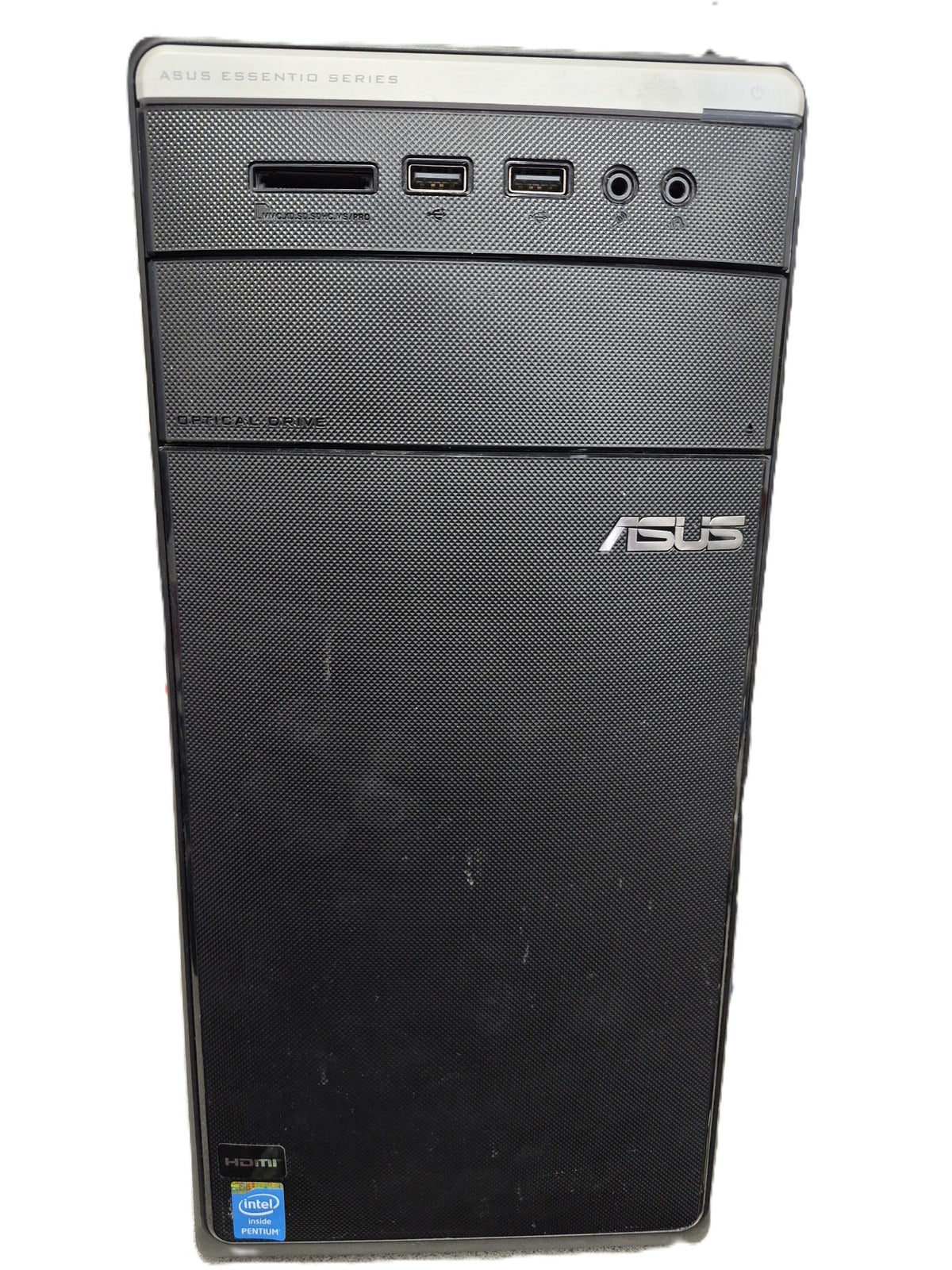 ASUS Essentio M11AD — vue de face avant format tour avec ports USB et audio avant