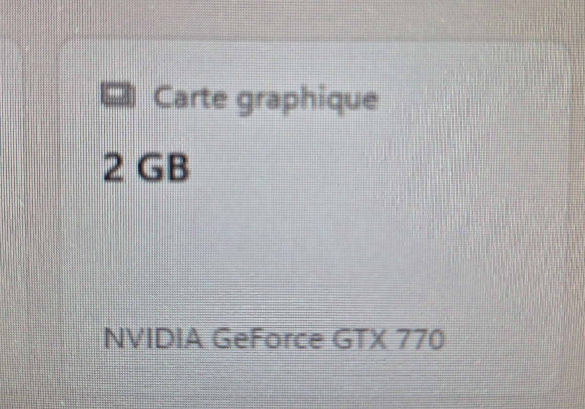 ASUS GeForce GTX 770 — capture écran carte graphique 2 Go GDDR5 détectée