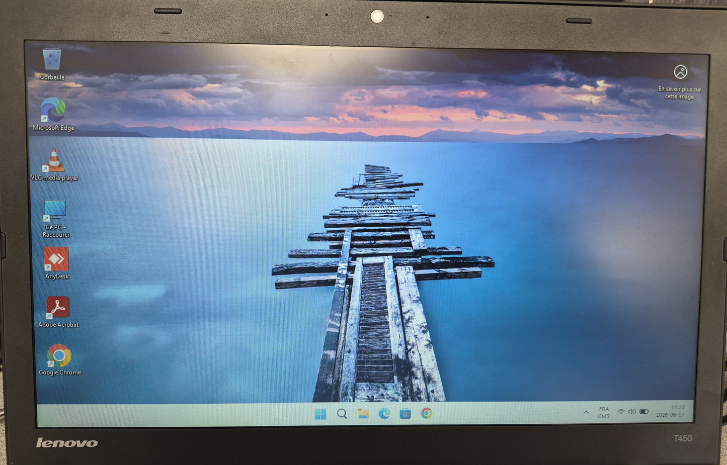 Lenovo ThinkPad T450 – Core i5-4300U | 8 Go DDR3L | 128 Go SSD | 14" HD | Win 11 Pro