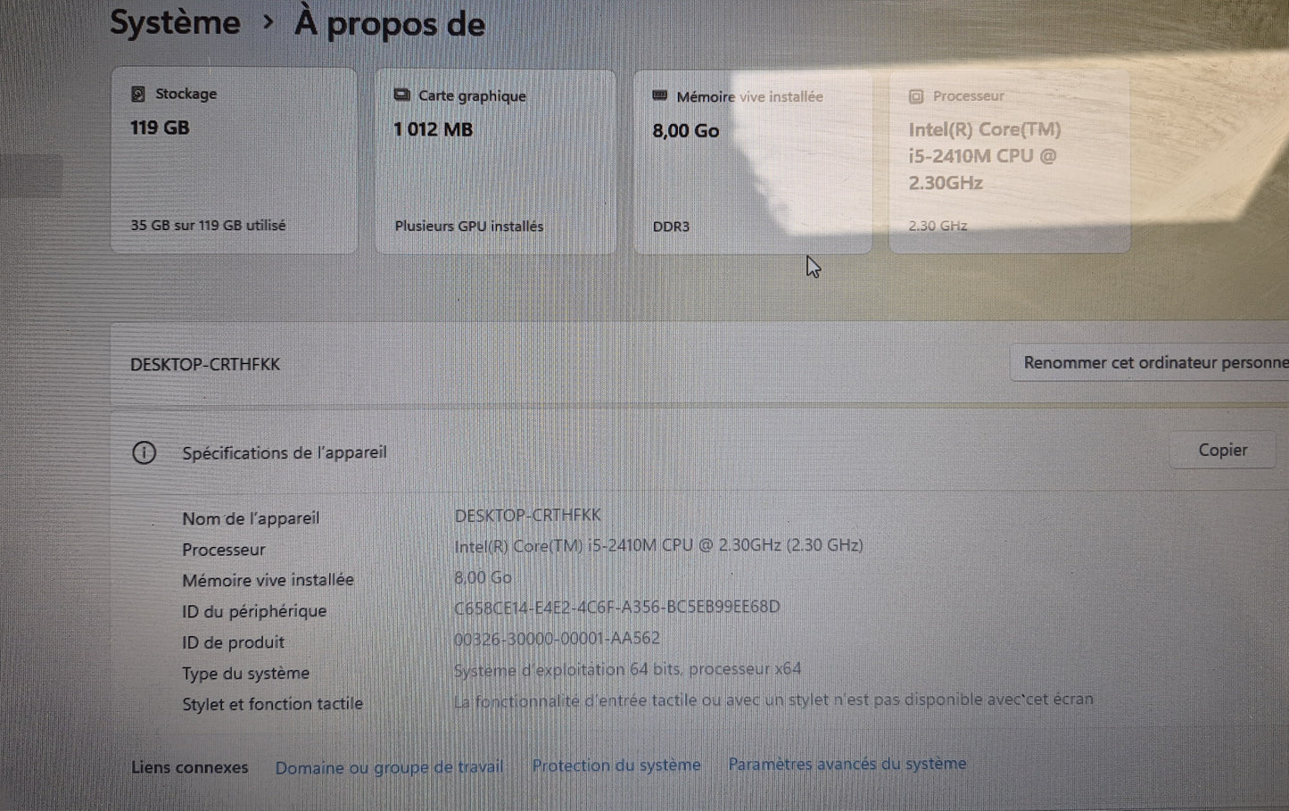 ASUS A53S – Core i5-2410M | 8 Go DDR3 | 128 Go SSD | Windows 11 Famille