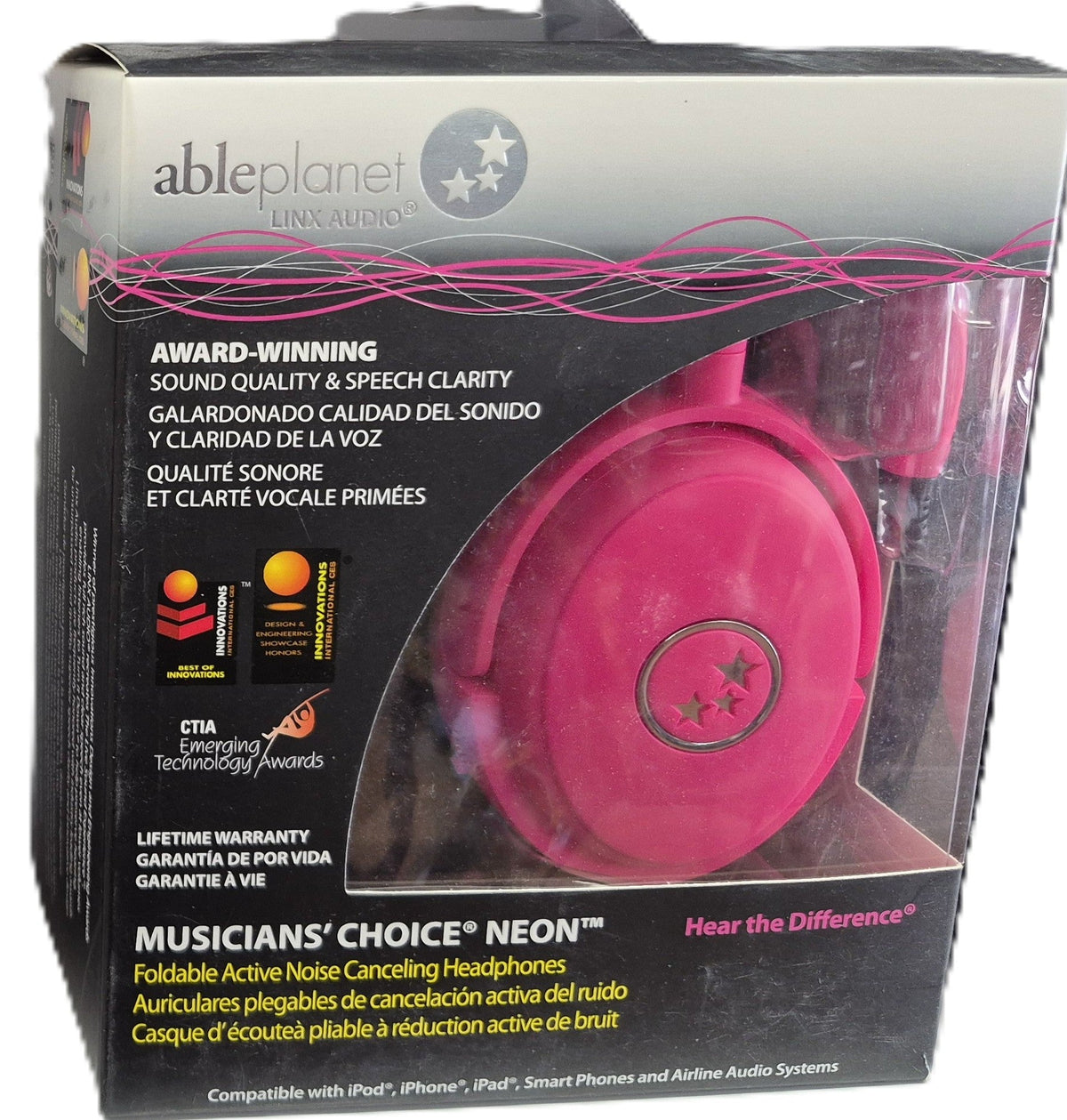 Able Planet Musicians' Choice NEON — Rose Néon — NEUF boîte d'origine scéllée
