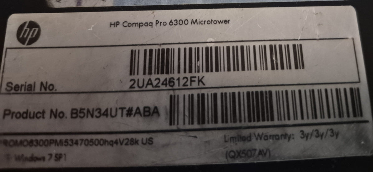 HP Compaq 6300 Pro MT — vue face avant avec graveur DVD et lecteur cartes