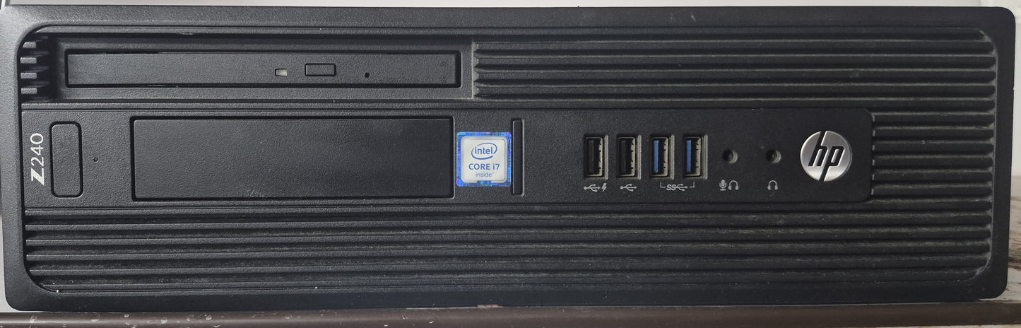 HP Z240 SFF Workstation — Core i7-6700 — 8 Go DDR4 — 256 Go SSD — Nvidia Quadro 620 — Windows 11 Pro