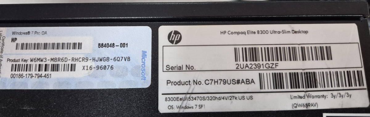HP Compaq Elite 8300 USDT — face avant avec graveur DVD, ports USB 2.0 et audio
