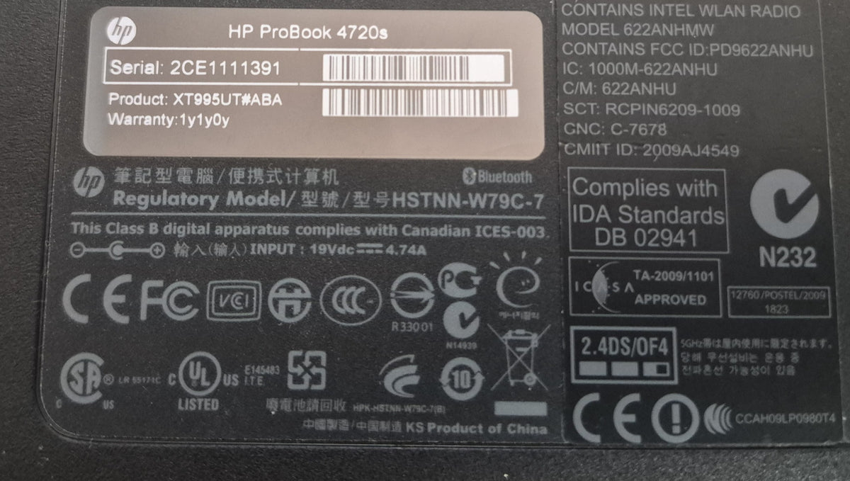 💻 HP PROBOOK 4720S — RECONDITIONNÉ Intel Pentium P6200 • 8 Go DDR3 • SSD 120 Go • 17,3 pouces HD • ATI Radeon HD 4550 • Windows 11 Famille