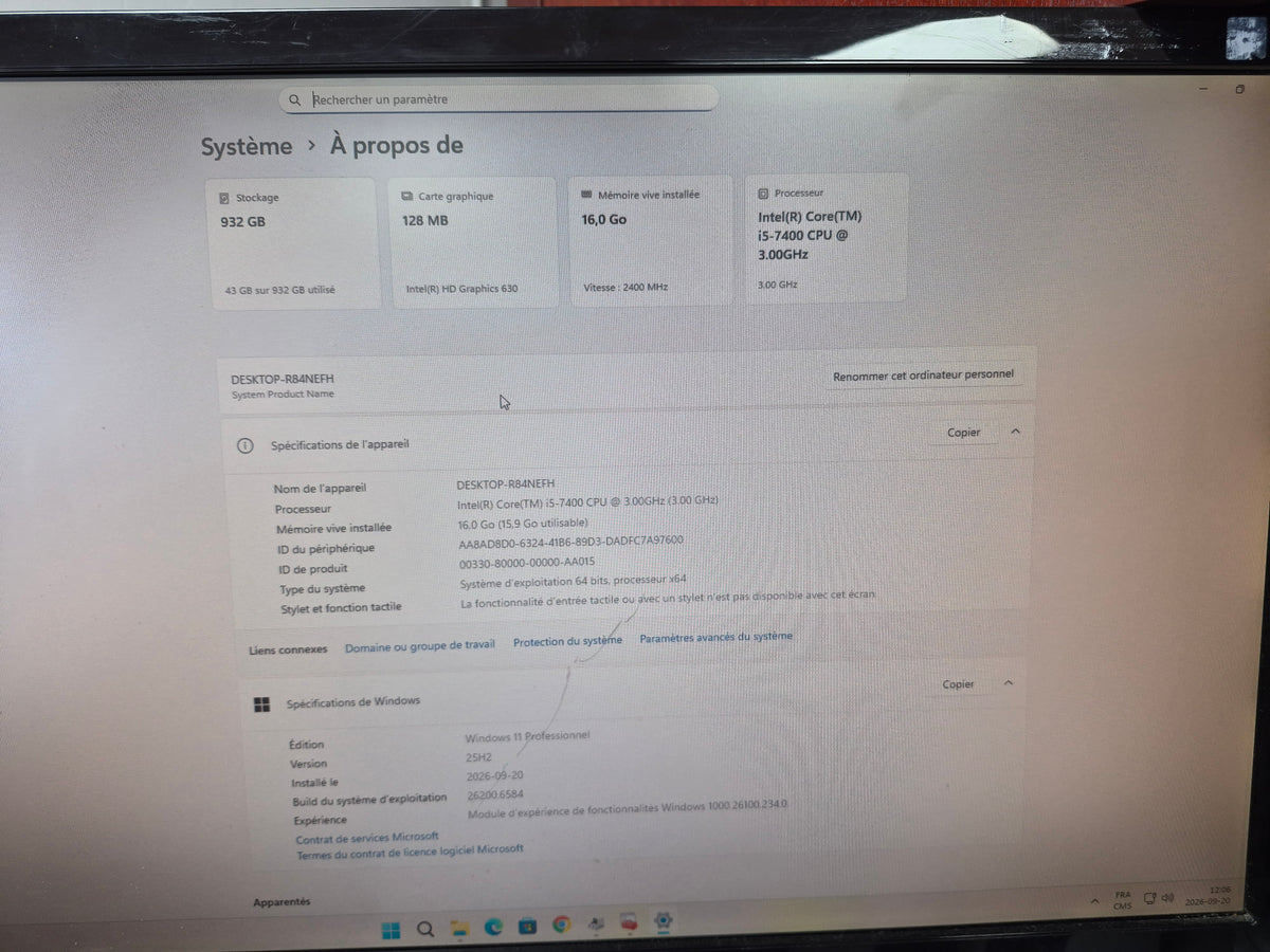 Tour ASUS / Thermaltake — Core i5-7400, 16 Go DDR4, HDD 1 To, Windows 11 Pro