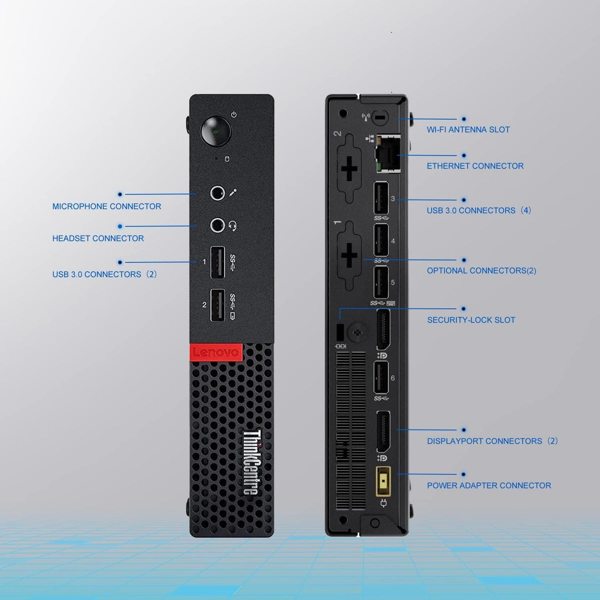 PC Tiny Lenovo ThinkCentre M710q — Core i5-6500T, 8 Go, SSD 128 Go