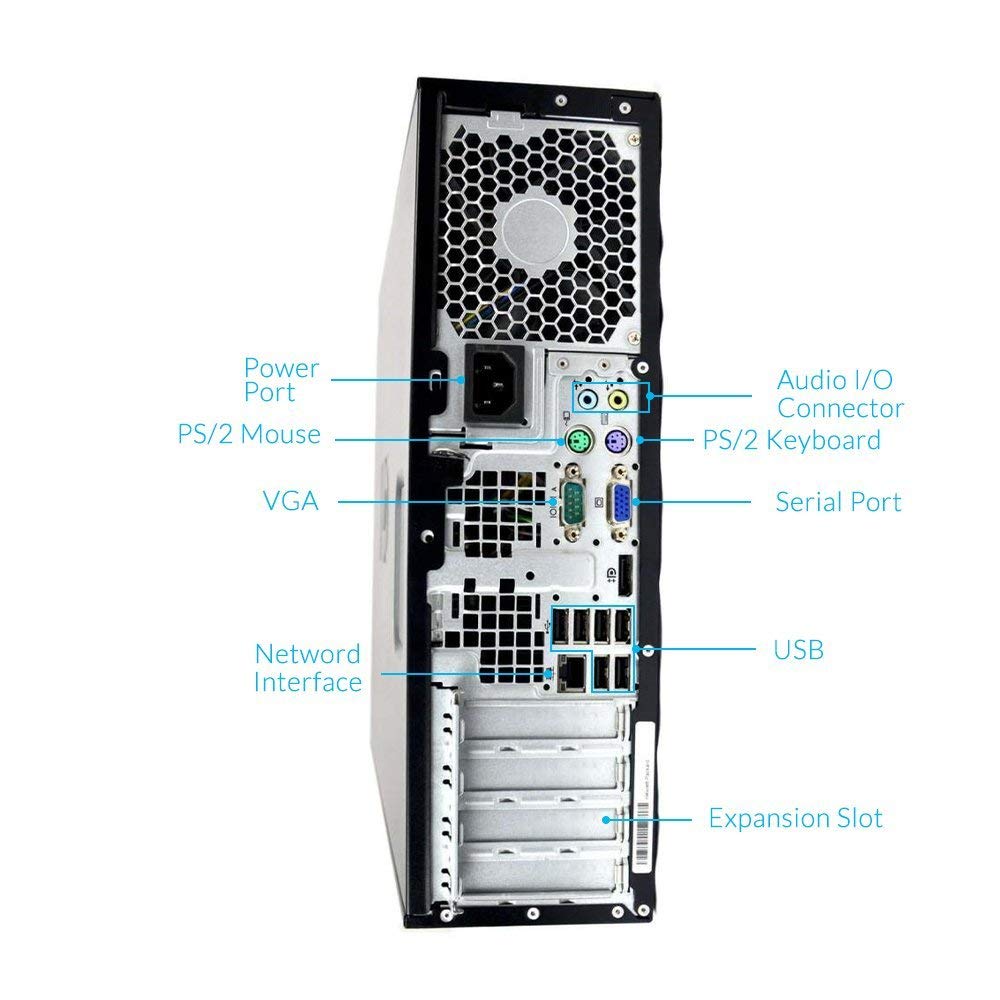 HP Compaq 8200 Elite SFF - Panneau arrière avec ports