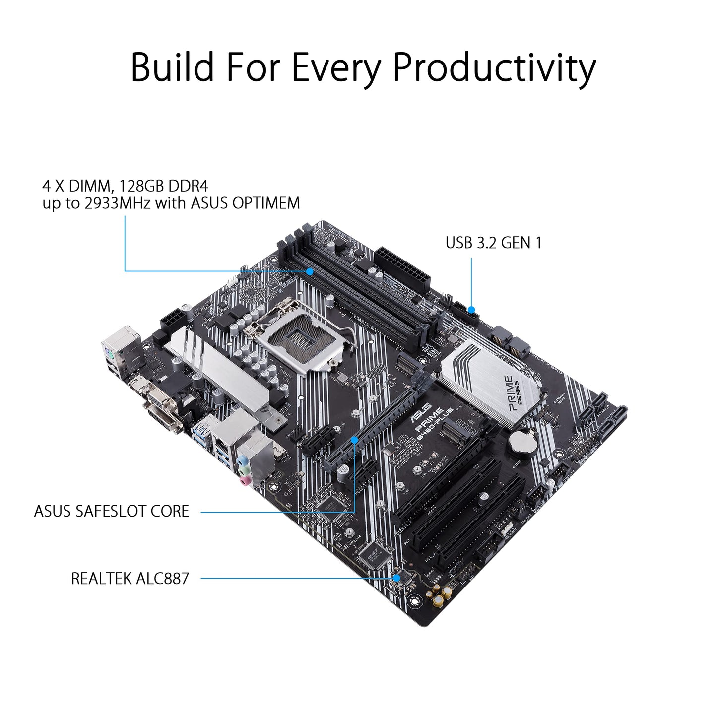 Carte Mère Asus PRIME B460-PLUS + CPU Celeron G5900 + 8 Go DDR4