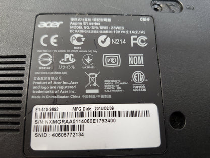 *Acer Aspire E1-510 Intel® Celeron® N2820