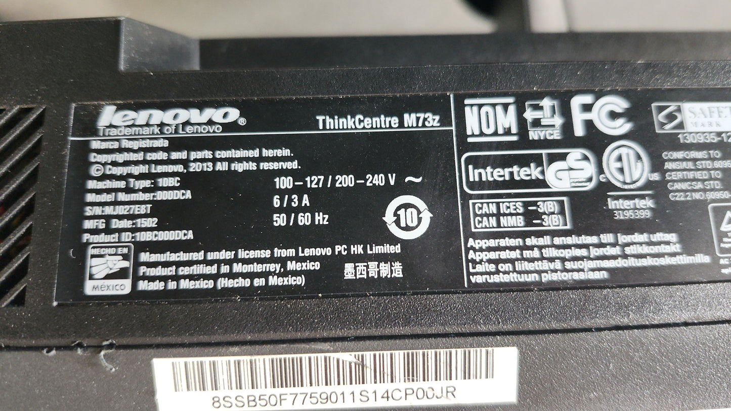 *LENOVO THINCENTRE M73Z CORE i3 4130