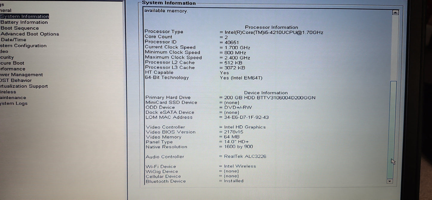 *DELL LATITUDE E5440 CORE i5 4210