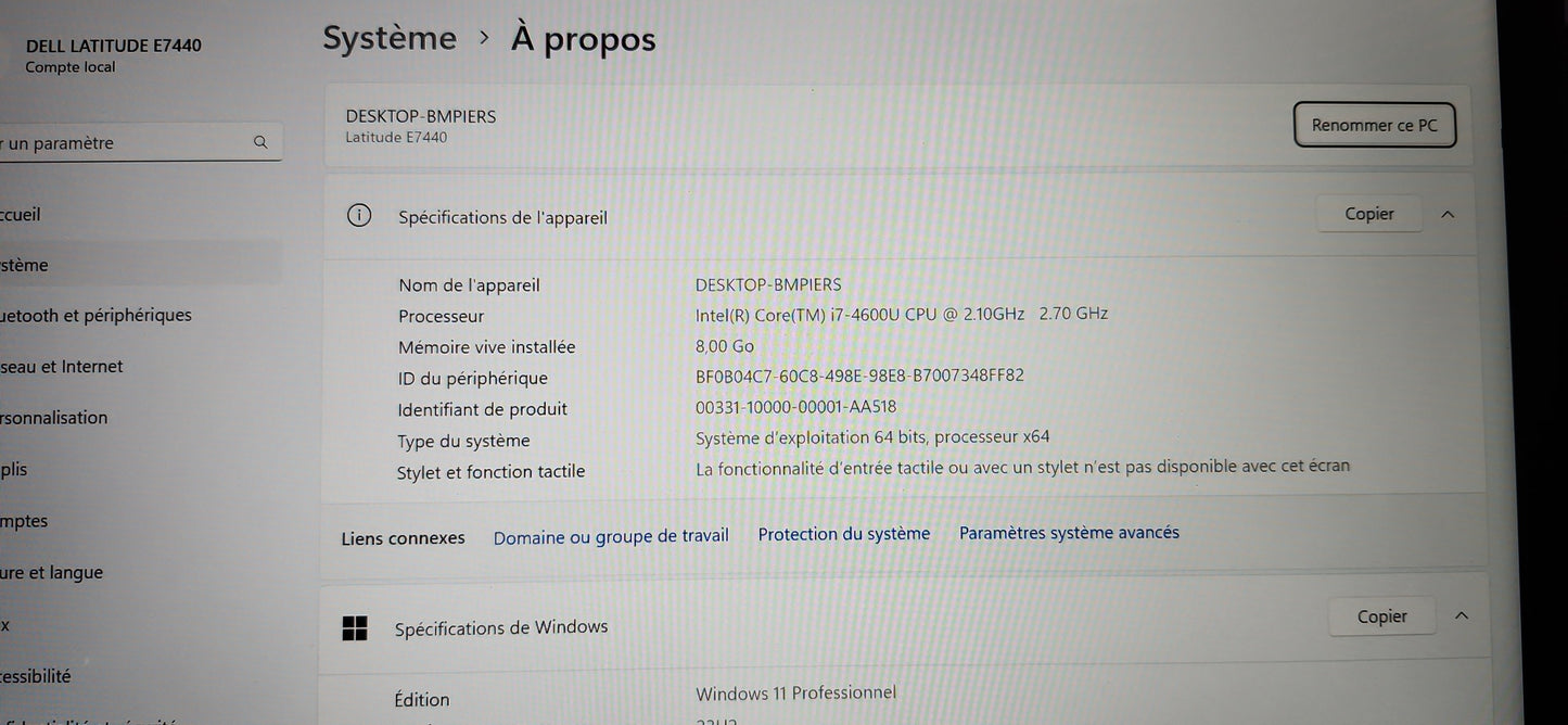 *DELL LATITUDE E7440 CORE i7 4600U