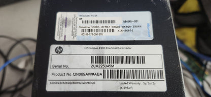 *PC DE BUREAU HP COMPAQ 8200 ELITE SFF CORE i5 2500
