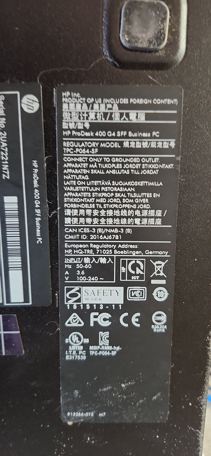 *PC DE BUREAU HP PRODESK G4 CORE i5 7500 SFF