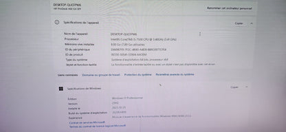 *PC DE BUREAU HP PRODESK G4 CORE i5 7500 SFF