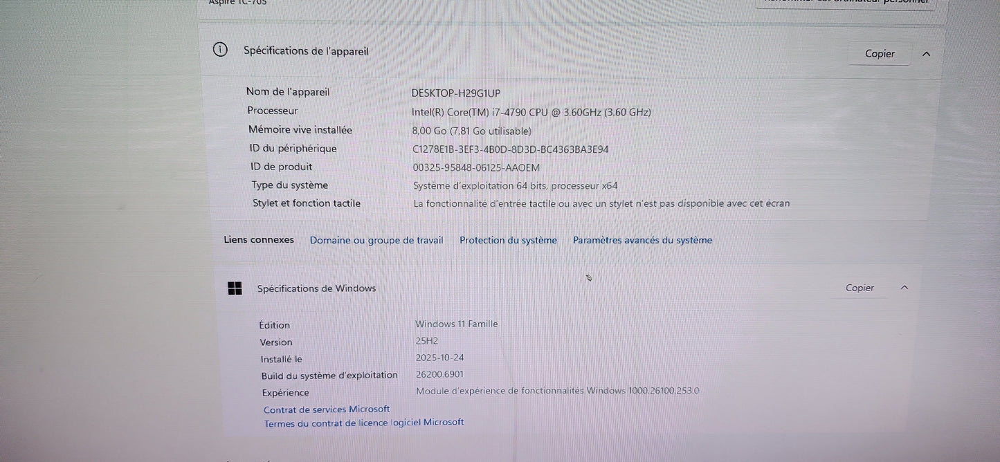 *ACER ASPIRE TC 7500 CORE i7 4790