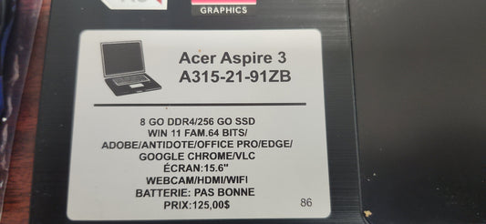 *ACER ASPIRE 3 A315-21 91ZB AMD A9