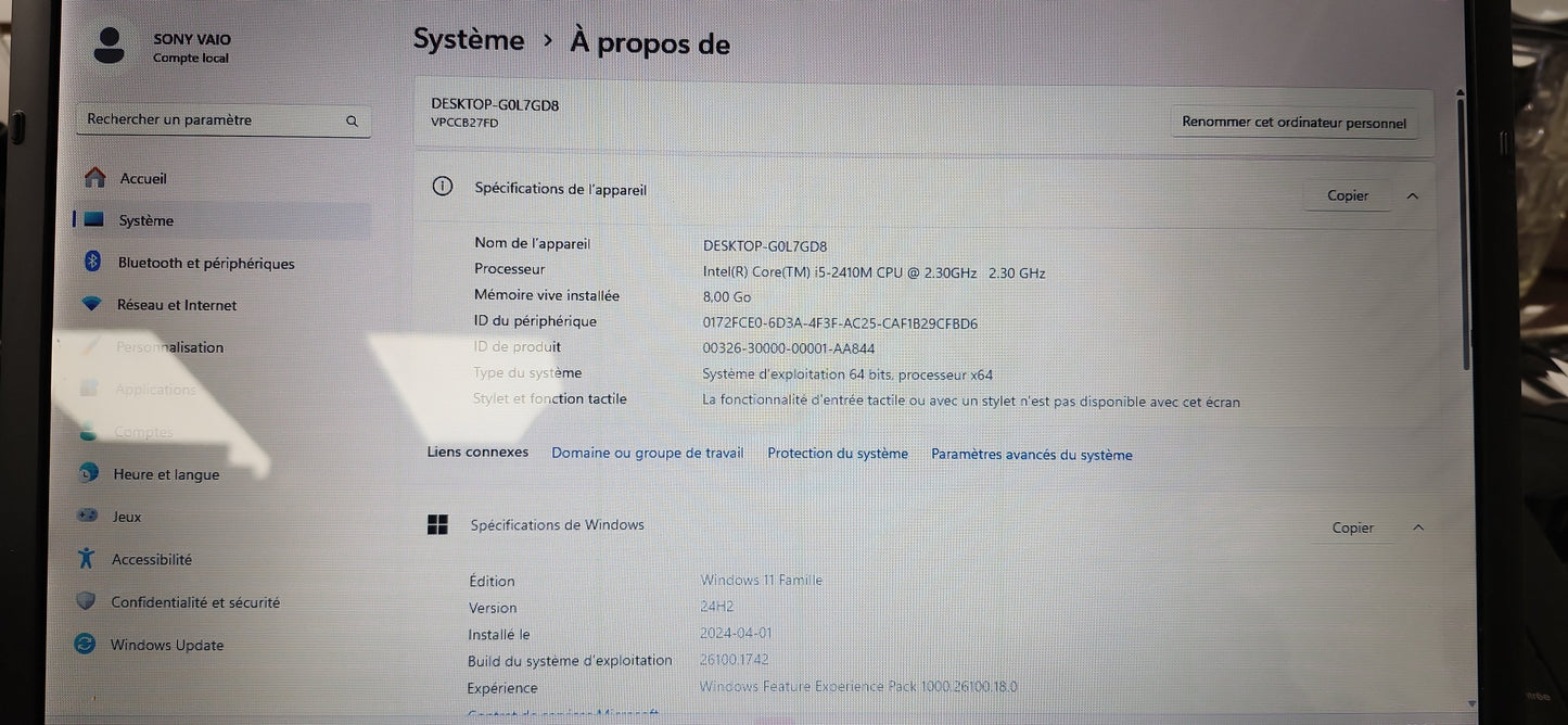 *SONY VAIO PCG 71613L CORE i5 2410M