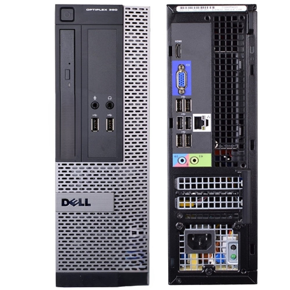 Dell OptiPlex 3010 SFF — face avant et ports arrière : VGA, HDMI, USB 2.0/3.0, Ethernet, Audio
