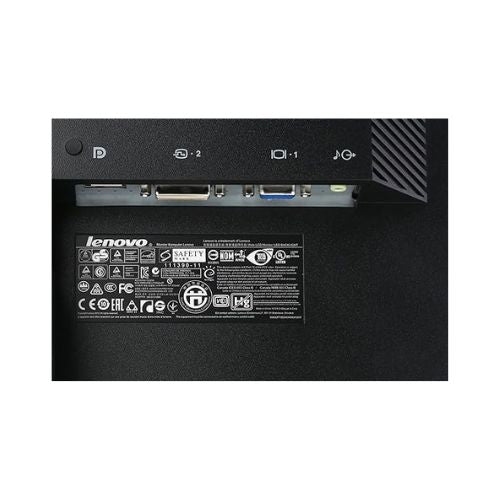 Écran Lenovo ThinkVision LT1952 19" — gros plan panneau arrière ports VGA, DVI, DisplayPort