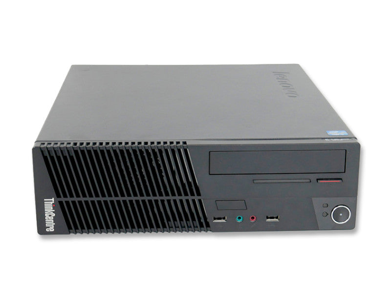 Lenovo ThinkCentre M73 SFF — vue trois-quarts face avant droite avec graveur DVD